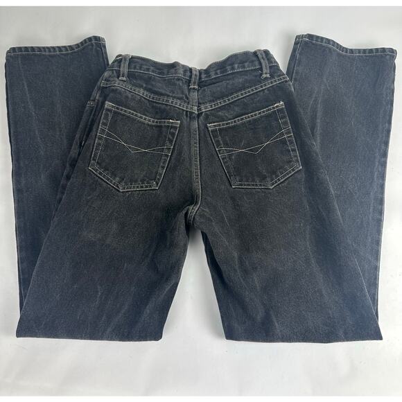 Vintage 90s Carolina Blues Size 2 26x34 Black Acid Wash Straight Leg Loose - Picture 4 of 8